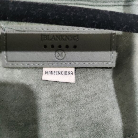 Blank NYC Womens Bagatelle Faux Suede Drape Front Jacket Winter Olive Green SZ M - Picture 3 of 8